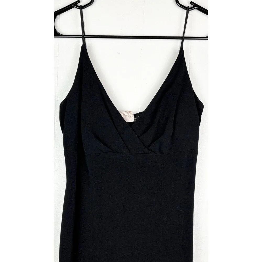 Vintage Y2K 2000s Sz Medium Black Dress Babydoll Asymmetrical City Triangles